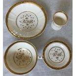 4 pieces of RAILWAY FINE CHINAWARE comprising a cup, two saucers (different sizes) and an egg-cup.