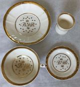 4 pieces of RAILWAY FINE CHINAWARE comprising a cup, two saucers (different sizes) and an egg-cup.