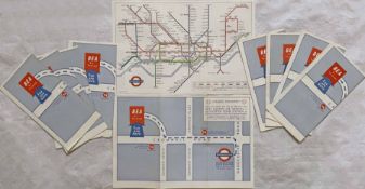 Quantity (10) of the c1965 special edition of the London Underground diagrammatic POCKET MAP, a