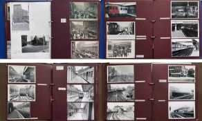 2 large albums of loose-mounted PHOTOGRAPHS/POSTCARDS compiled by the late Alan A Jackson, historian