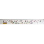 1969 London Underground CAR LINE DIAGRAM for the Metropolitan (Hammersmith & City) and Circle Lines.