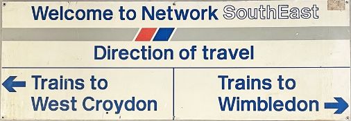 Network South East STATION SIGN 'Welcome' and 'Direction of Travel' from Merton Park station (