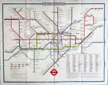 c1979 London Underground quad-royal POSTER MAP designed by Paul E Garbutt. Shows the original