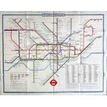 c1979 London Underground quad-royal POSTER MAP designed by Paul E Garbutt. Shows the original