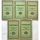 Selection (5) of WW2 London Transport Official's TIMETABLE BOOKLETS for Country Area Buses
