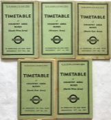 Selection (5) of WW2 London Transport Official's TIMETABLE BOOKLETS for Country Area Buses