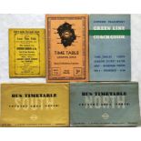 Selection (5) of London TIMETABLE BOOKLETS comprising 1915 Local Time Table (Railways) for Mill
