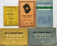 Selection (5) of London TIMETABLE BOOKLETS comprising 1915 Local Time Table (Railways) for Mill