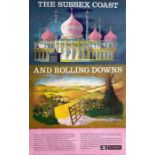1980 British Rail (Southern Region) double-royal POSTER 'The Sussex Coast and Rolling Downs' by