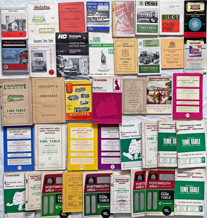 Quantity (40) of 1940s-70s bus TIMETABLE etc BOOKLETS for a wide range of operators from H-P and
