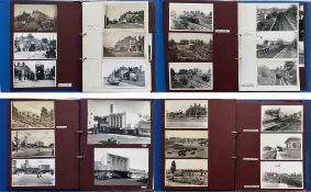 2 large albums of loose-mounted PHOTOGRAPHS/POSTCARDS compiled by the late Alan A Jackson, historian