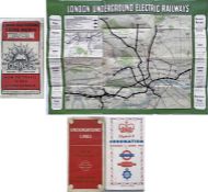 Trio of London Underground/LT POCKET MAPS comprising a 1907 London Underground Electric Railways