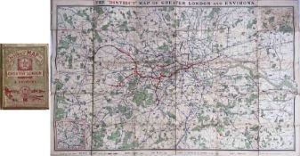 1904 District Railway MAP of Greater London & Environs ('First edition' although the actual 1st