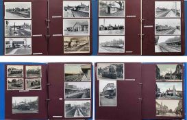 2 large albums of loose-mounted PHOTOGRAPHS/POSTCARDS compiled by the late Alan A Jackson, historian