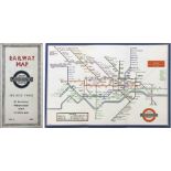 1934 London Underground diagrammatic, card POCKET MAP designed by Henry Beck. This is issue No 2,