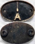 British Railways (Midland Region) cast-iron LOCOMOTIVE SHEDPLATE 1A used by Willesden from 1950-