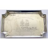 Great Western Railway sterling silver MINIATURE TRAY with GWR twin-shield coat of arms and