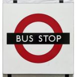 1950s/60s London Transport enamel BUS STOP SIGN (compulsory version) from a 'Keston' wooden bus