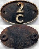 British Railways (Midland Region) cast-iron LOCOMOTIVE SHEDPLATE 2C used by Warwick 1950-58 and