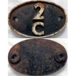 British Railways (Midland Region) cast-iron LOCOMOTIVE SHEDPLATE 2C used by Warwick 1950-58 and