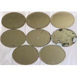 Quantity (8) of RAILWAY CARRIAGE MIRRORS, 4 are marked 'LNER', 1 is 'BR' and 3 are 'BR(E)'. Oval-