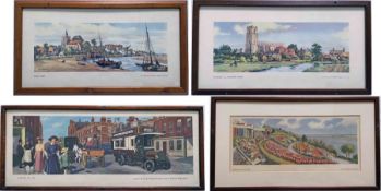 Selection (4) of railway CARRIAGE PRINTS, all framed & glazed, comprising 'Maldon, Essex' and '