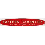 Eastern Counties Omnibus Company Limited enamel HEADER PLATE from a timetable panel. Measures 20"