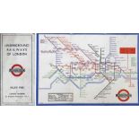 1933 London Underground H C Beck diagrammatic, card POCKET MAP from the first-year series titled '