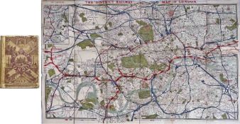 c1902 District Railway MAP OF LONDON, 6th edition (3rd version). The first tube lines are shown in