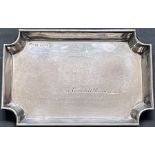 Great Western Railway sterling silver MINIATURE TRAY with GWR twin-shield coat of arms and