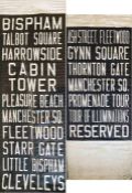 Blackpool Corporation TRAM DESTINATION BLIND. A traditional example, c1960s, complete and