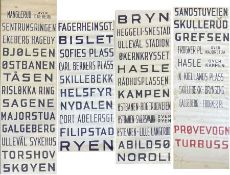 c1960s Oslo, Norway bus DESTINATION BLIND as fitted to the Leyland Worldmasters used there (see