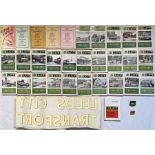 Quantity (60+) of Leeds City Transport items comprising 30 1950s-70s TIMETABLE BOOKLETS, a 1970 MAP,