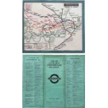 c1928/9 London Underground linen-card POCKET MAP from the Stingemore-designed series of 1925-32.