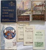Selection (7) of 1910s-1930s LCC Tramways printed material comprising 1911 'Coronation Issue'