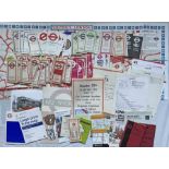 Bundle (approx 100 items) of London Transport ephemera from the 1950s onwards comprising POCKET MAPS