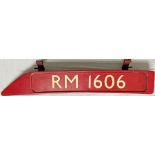 London Transport Routemaster BONNET FLEETNUMBER PLATE from RM 1606. The original RM 1606 entered