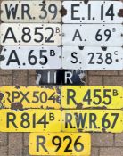 Selection (11) of London Underground enamel SIGNAL IDENTIFICATION PLATES including repeater type,