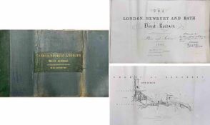 1845 PLAN & SECTION of the proposed London, Newbury & Bath Railway. A folio of around 50 plans