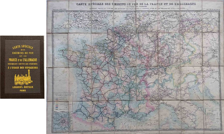 c1870s (label suggests 1875) Carte Spéciale des Chemins de la France et de l’Allemagne published