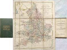 1839 "Gilbert's Railway Map of England and Wales" (so titled on cover) being a fold-out map from a