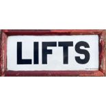 Early 20th-century London Underground enamel SIGN 'Lifts', likely to date from the 1900-1910