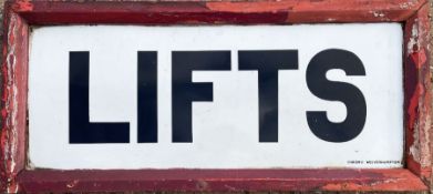 Early 20th-century London Underground enamel SIGN 'Lifts', likely to date from the 1900-1910