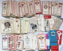 Large quantity (100+) of 1920s-70s London Transport etc POCKET MAPS & LEAFLETS including pocket maps
