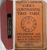 August 1939 issue of COOK'S CONTINENTAL TIMETABLE, the last pre-WW2 issue of this iconic publication