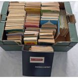 Large box containing 100+ 1930s-80s (most are 1950s-70s) mainly bus (a couple of rail) TIMETABLE