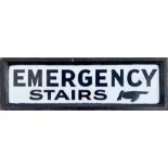 Early 20th-century London Underground enamel SIGN 'Emergency Stairs' with typical Victorian/