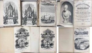 7 X 1840s/50s bound volumes comprising 5 of the ILLUSTRATED LONDON NEWS (volumes 14: Jan-Jun 1849,