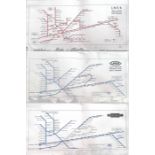 Trio of LNER/BR(E) CARRIAGE LINE DIAGRAMS for the Great Eastern Suburban Lines out of Liverpool