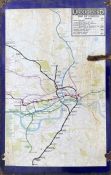 c1932 London Underground ENAMEL WALL MAP. These were traditionally affixed outside the entrances